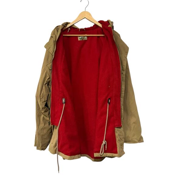 Adirondack by Savile Row Mens Jacket Coat Canvas Utility Hood Fleece-Lined Sz L - Picture 2 of 5